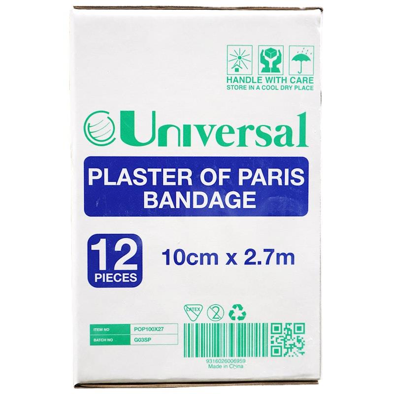 Load image into Gallery viewer, Universal Choice Plaster of Paris Cast Bandage 10cm x 2.7m 12 Pieces/Box
