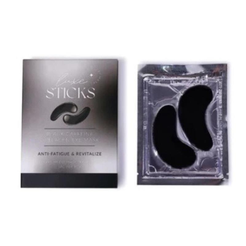 Load image into Gallery viewer, LuxeSticks Black Caffeine Collagen Eye Mask 5PC Per Pack
