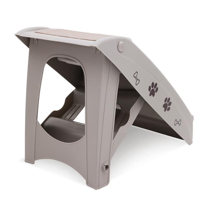 Load image into Gallery viewer, Furtastic 50cm Foldable Pet Stairs Ramp Grey
