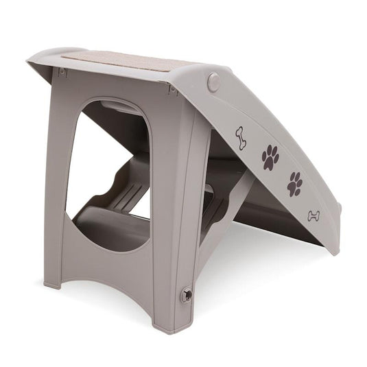 Furtastic 50cm Foldable Pet Stairs Ramp Grey