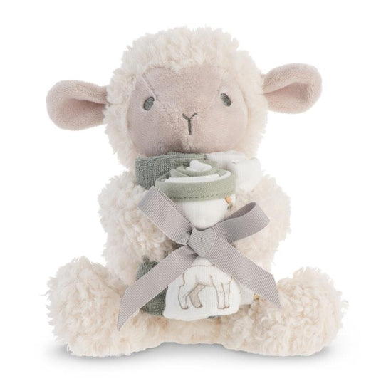 The Little Linen Company Plush Toy & Washers Farmyard Lamb