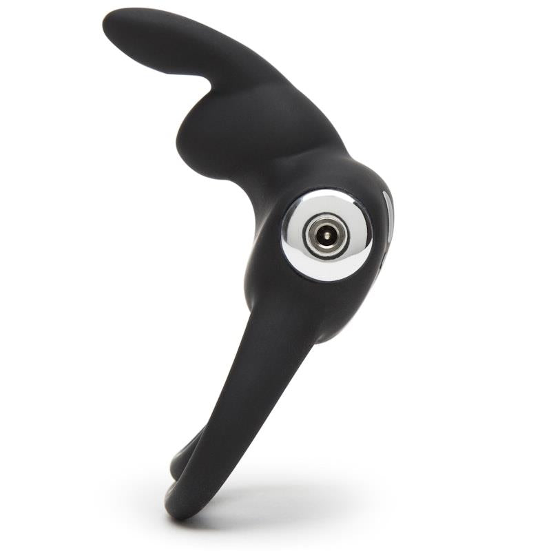 Load image into Gallery viewer, Happy Rabbit Stimulating Rechargeable Rabbit Ring Black 1pc
