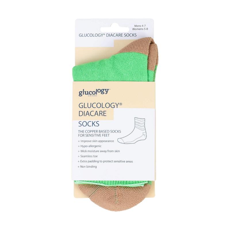 Load image into Gallery viewer, Glucology Copper Based Loose Top Classic Socks 2 Pairs Green Extra Large
