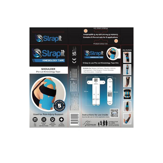Strapit Shoulder Precut Kinesiology Tape - TAN - Box of 5 2 Pack