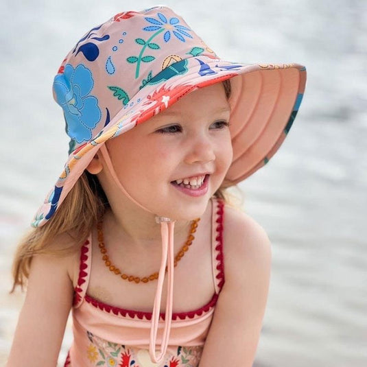 tyoub Kids Wide Brim Bucket Hat Phoenix Vanilla Large