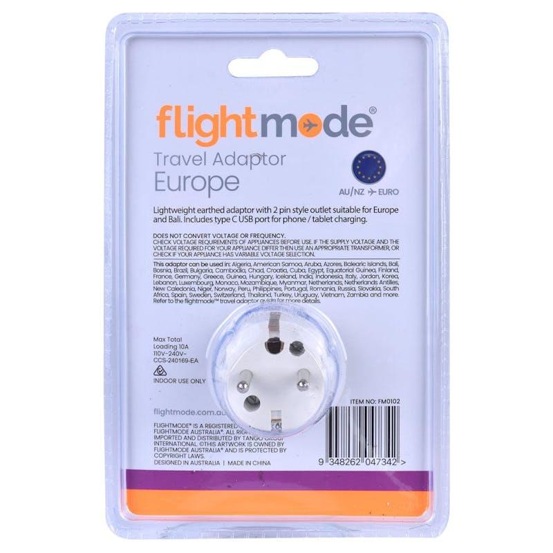 Load image into Gallery viewer, Flightmode Outbound AU/NZ to EUROPE/BALI Travel Adaptor with USB Type C &amp; A 1Unit
