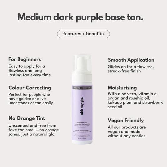 Ohh My Glo Self-Tan Purple Base (Medium/Dark) 200ml