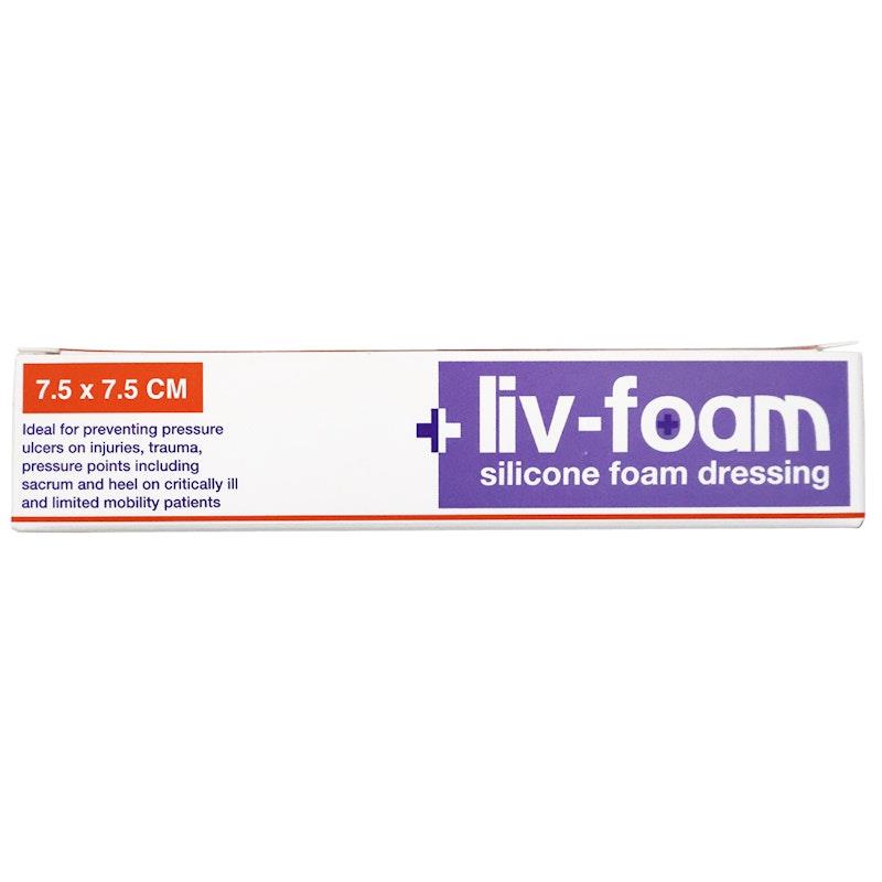 Load image into Gallery viewer, Livingstone Liv-Foam Silicone Foam Dressing with Adhesive Border Self Adherent 7.5 x 7.5cm 5 Pieces/Box
