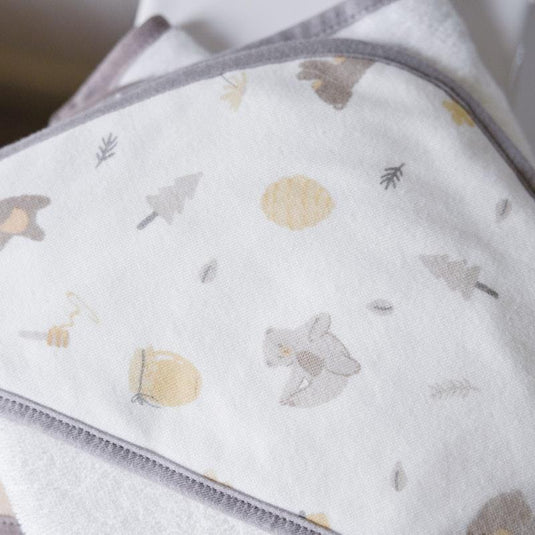 The Little Linen Company Hooded Towel 2Pk Nectar Bear