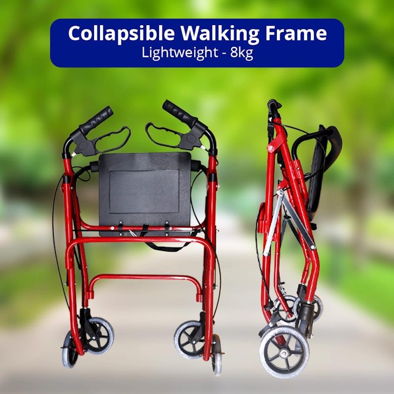 Load image into Gallery viewer, Livingstone Aluminium Rollator with Handbrake &amp; Basket Adjustable 79-90cm
