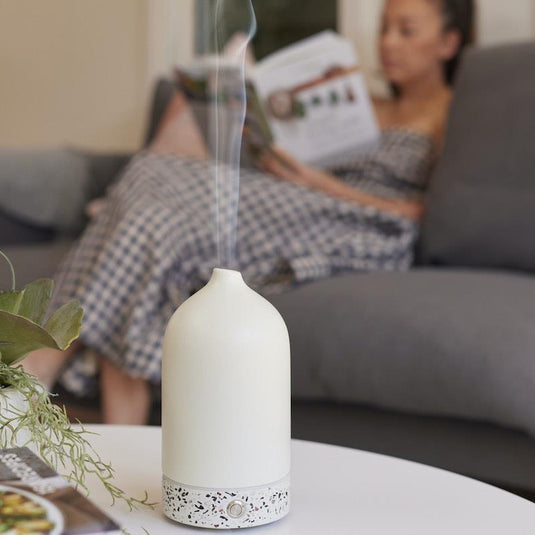 Ellia Pure Aroma Diffuser Ceramic & Terrazzo White
