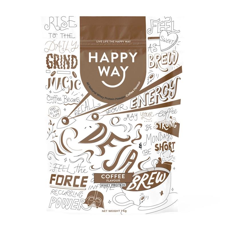 Load image into Gallery viewer, Happy Way Deja Brew Coffee Whey Protein Powder 1kg

