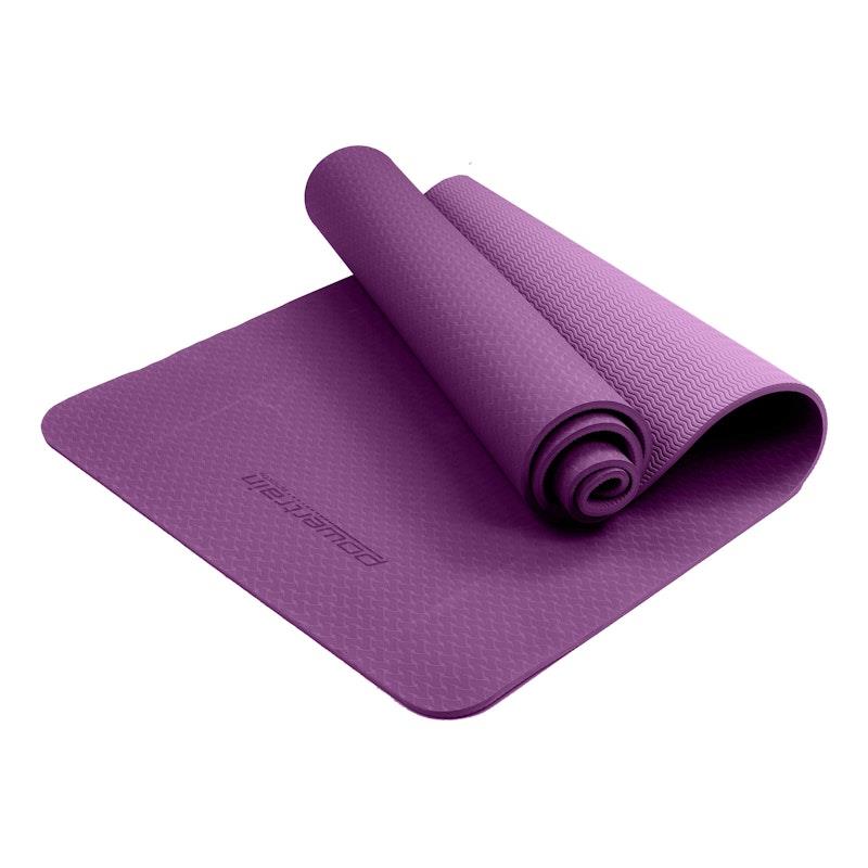 Load image into Gallery viewer, Powertrain TPE Yoga Pilates Exercise Mat 6mm Purple
