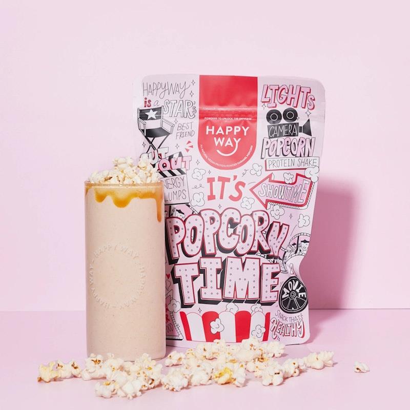 Load image into Gallery viewer, Happy Way Caramel Popcorn Vegan Protein Powder 500g
