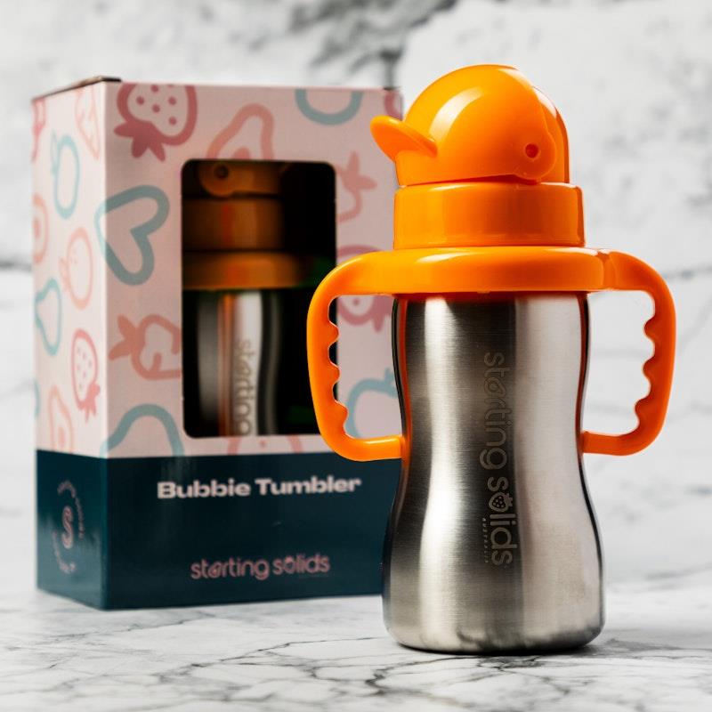 Load image into Gallery viewer, Starting Solids Australia Bubbie Tumbler Orange Sherbert
