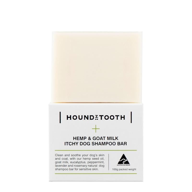 Load image into Gallery viewer, HOUNDZTOOTH Hemp &amp; Goat Milk Dog Shampoo Bar for Dogs 100g
