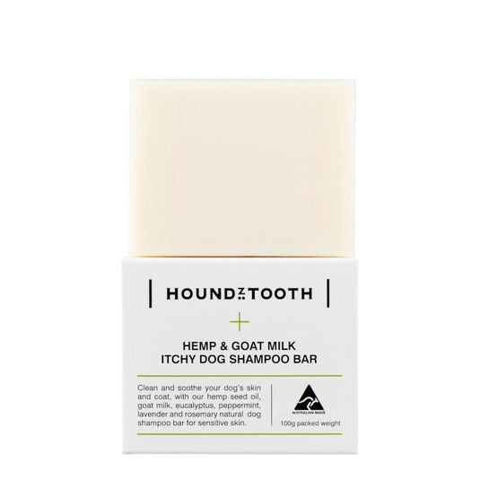 HOUNDZTOOTH Hemp & Goat Milk Dog Shampoo Bar for Dogs 100g