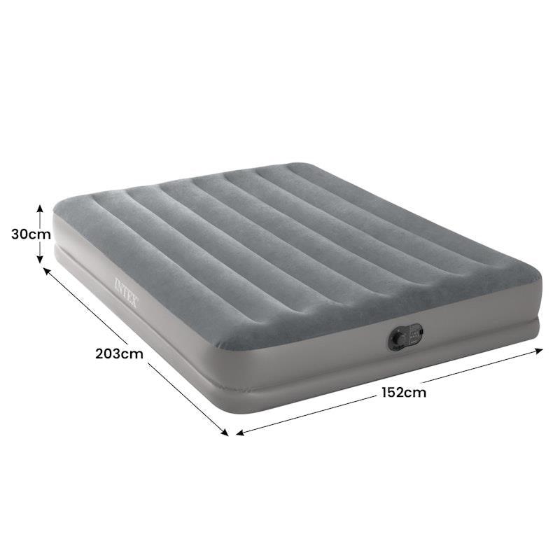 Load image into Gallery viewer, Intex Dura-Beam Prestige Inflatable Airbed with Fastfill USB Pump Gray Queen
