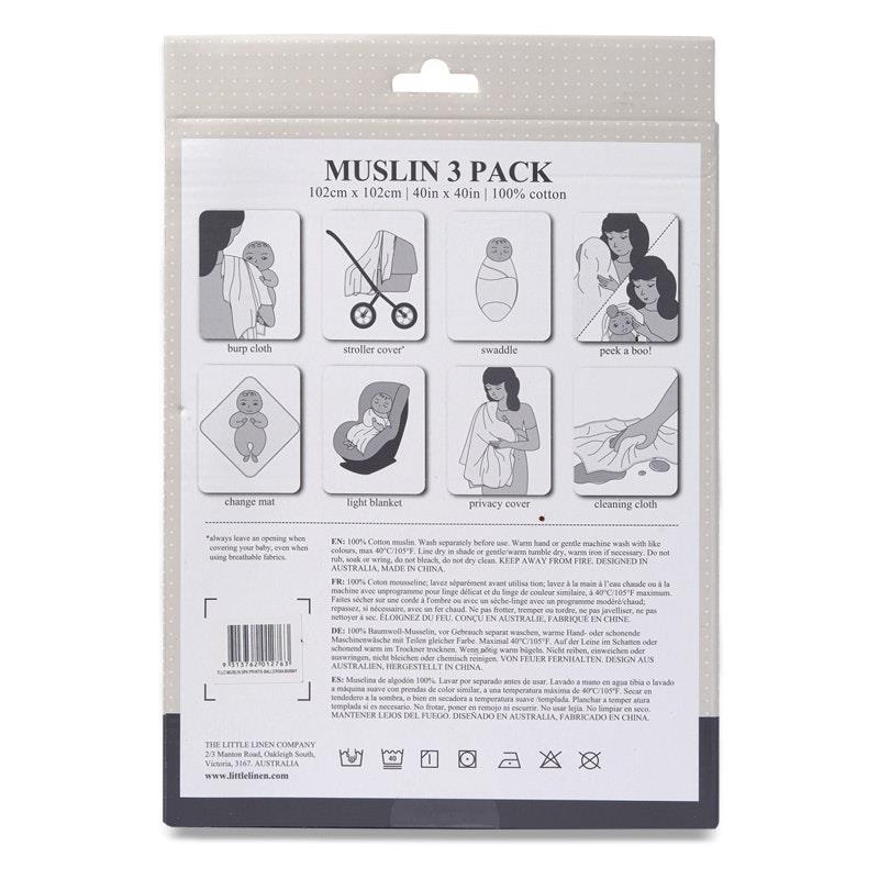 Load image into Gallery viewer, The Little Linen Company Muslin Swaddle 3Pk Prints - Ballerina Bunny
