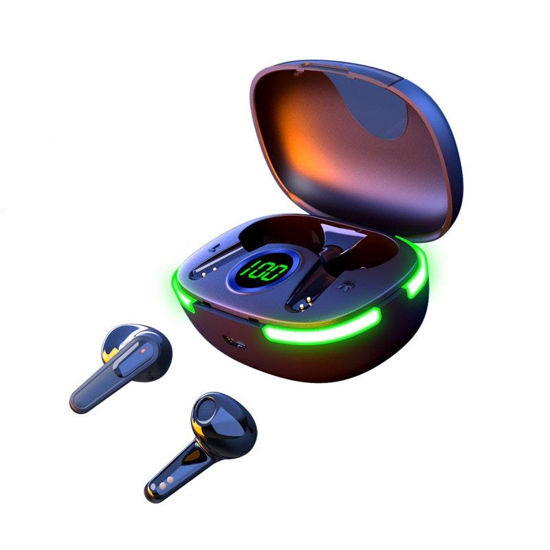 Load image into Gallery viewer, Laser TWS Earbuds with LED Display: True Wireless &amp; Tap Controls Black

