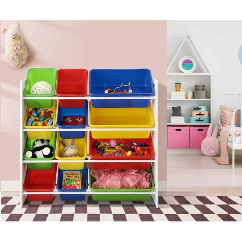 Load image into Gallery viewer, Oikiture Kids Toy Box Organiser 12 Bins Display Shelf Storage Rack Drawer Multicolors
