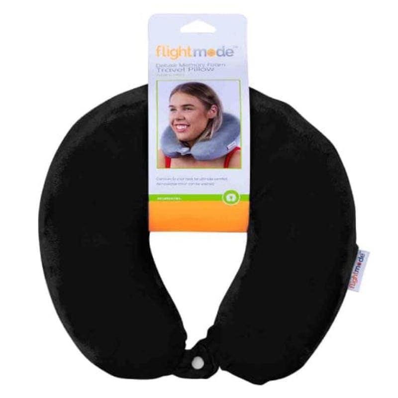 Load image into Gallery viewer, Flightmode Deluxe Memory Foam Travel Pillow Black
