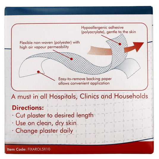 Fix-A-Roll Adhesive Dressing Fixation Retention Tape Plaster 5cm x 10m Pack