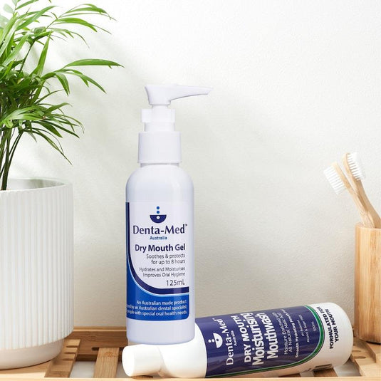 Denta-Med Dry Mouth Gel 125mL Pump Bottle & Moisturising Mouthwash 250mL Bottle Bundle