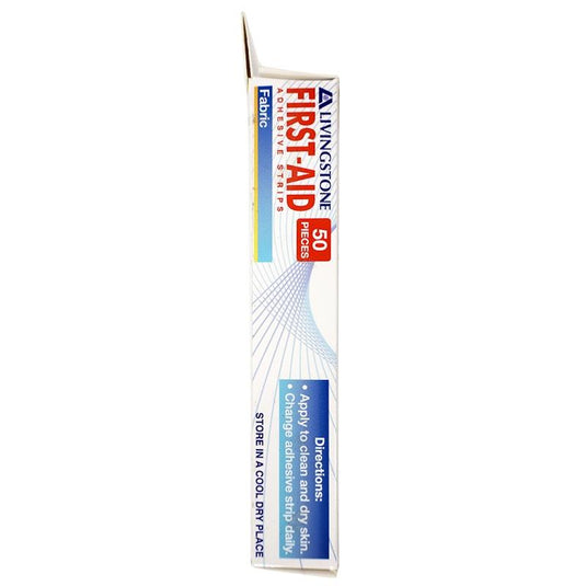 Livingstone Adhesive Fabric First Aid Strips with Pad Sterile 73 x 22mm 50 Pieces/Box