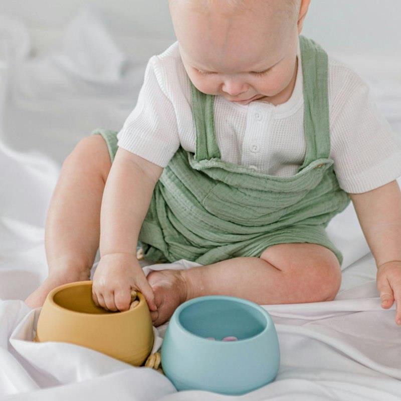 Load image into Gallery viewer, Starting Solids Australia Suckie Scoop Bowl Blue Lemonade
