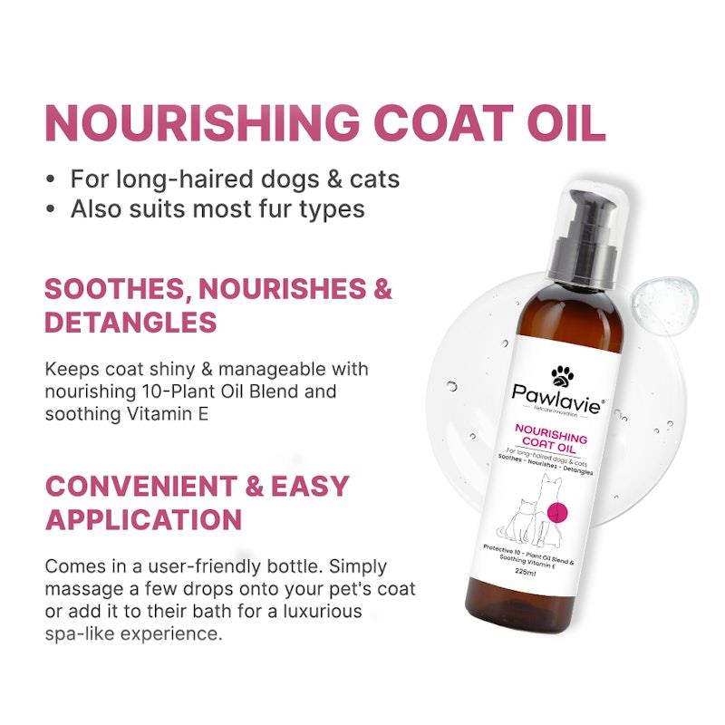 Load image into Gallery viewer, Pawlavie Nourishing Coat Oil - For long-haired dogs &amp; cats 225ml
