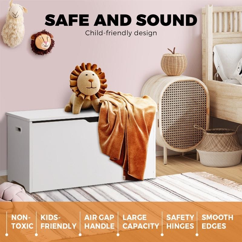 Load image into Gallery viewer, Oikiture Kids Toy Storage Box Cabinet Wooden Chest Container Room Organiser White
