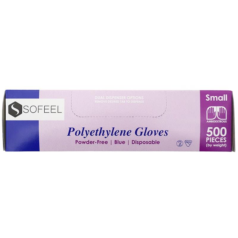 Load image into Gallery viewer, Sofeel Disposable Polyethylene Gloves Powder Free Latex Free Small Blue 500 Pieces/Box
