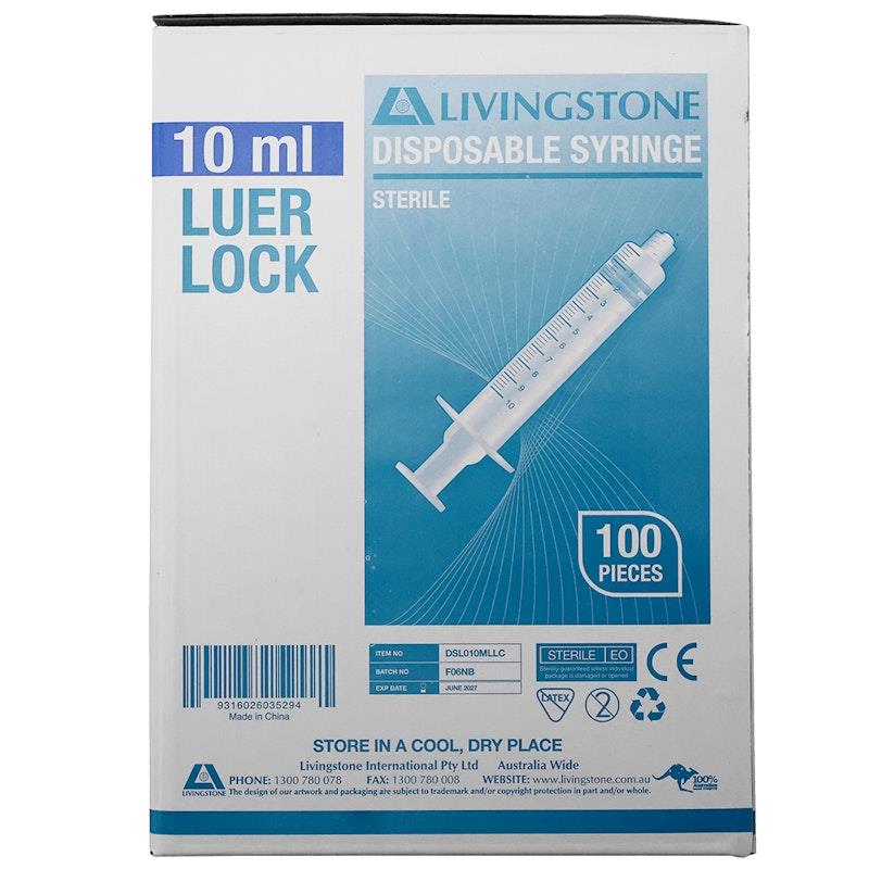 Load image into Gallery viewer, Livingstone Syringe Luer Lock Tip 10ml 100 Pieces/Box
