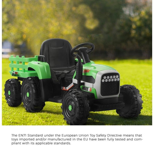 Mazam Kids Ride On Car Tractor 12V Electric Battery Remote Control Green