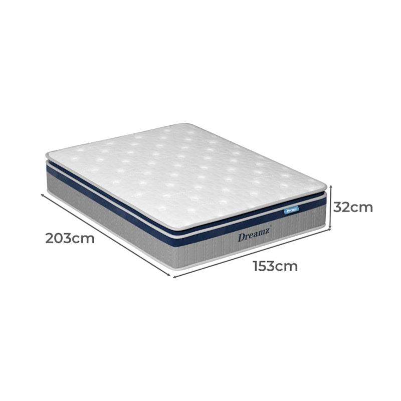 Load image into Gallery viewer, DreamZ Spring Mattress Pillow Top 7 Zone Pocket Spring  Memory Foam 32CM Queen
