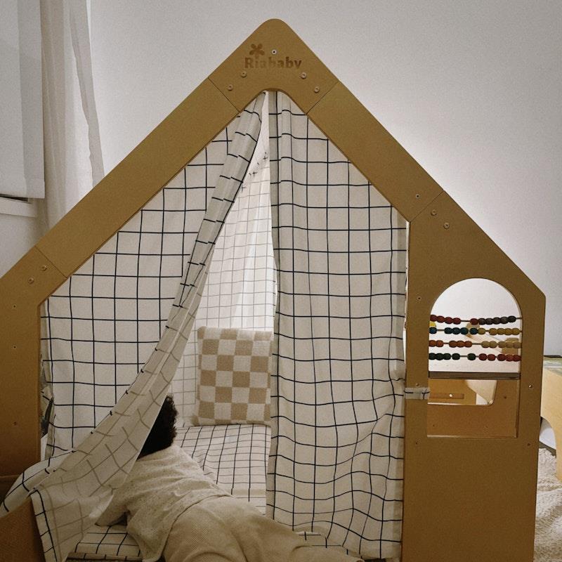 Load image into Gallery viewer, Riababy Wooden Cubby House Monochrome
