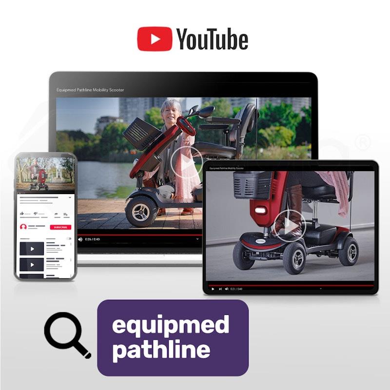 Load image into Gallery viewer, Equipmed Electric Mobility Scooter For Elderly Pathline (Red)
