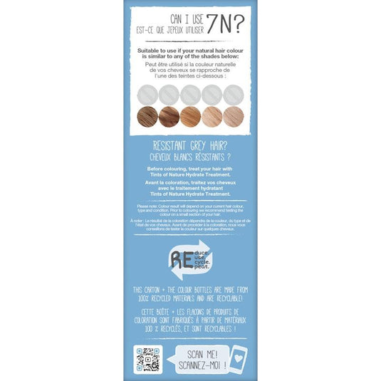Tints of Nature 7N Natural Medium Blonde Permanent Hair Dye 130ml