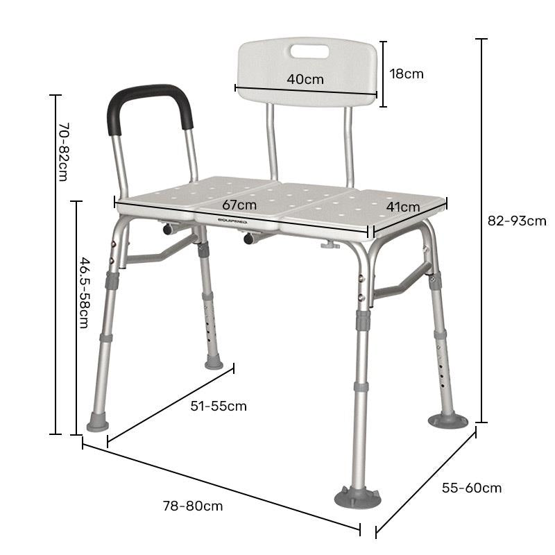 Load image into Gallery viewer, Equipmed Bath Transfer Bench Chair 125kg Max Capacity White

