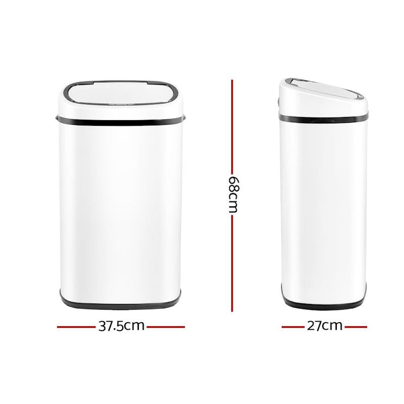 Load image into Gallery viewer, Devanti 58L Motion Sensor Bin Rubbish Automatic White
