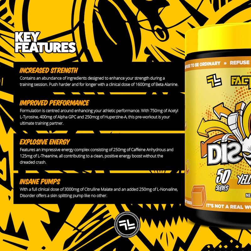Load image into Gallery viewer, Faction Labs Disorder Original - 50 serves Yellow Fever
