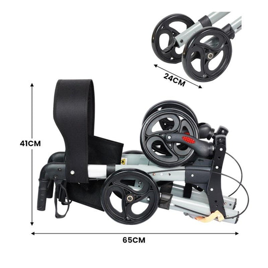 Orthonica Folding Rollator Mobility Aid 4 Wheel Walker