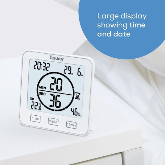 Beurer HM 22 Thermo-Hygrometer Indoor Climate Control Temperature and Relative Humidity Measurement with Timer and Beep 1unit