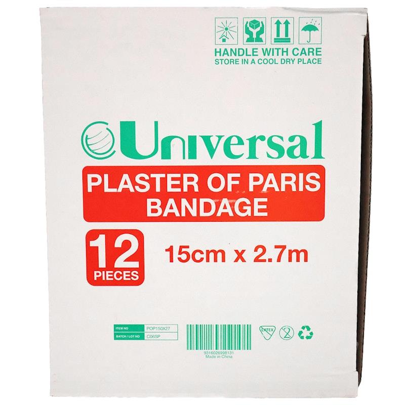 Load image into Gallery viewer, Universal Choice Plaster of Paris Cast Bandage 15cm x 2.7m 12 Pieces/Box
