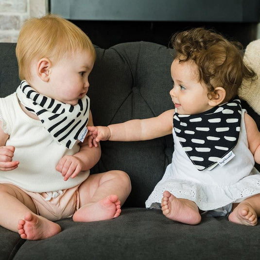 Tiny Twinkle Bandana Bib Set of 2 Black & White