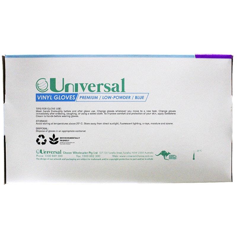Load image into Gallery viewer, Universal Vinyl Gloves Low Powder Blue Small 100 Pieces/Box

