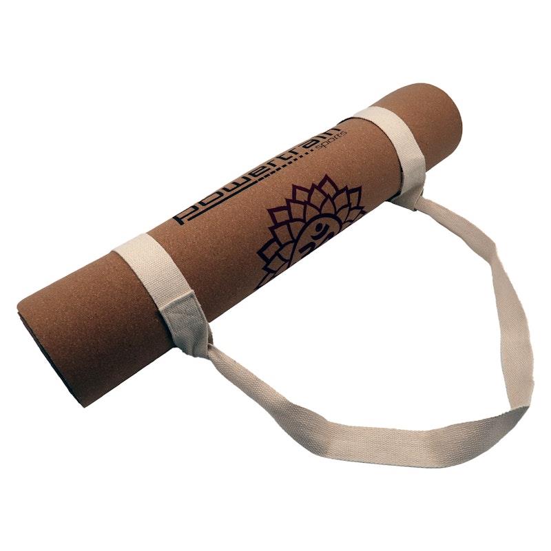 Load image into Gallery viewer, Powertrain Cork Yoga Mat with Carry Straps Home Gym Pilates Chakras
