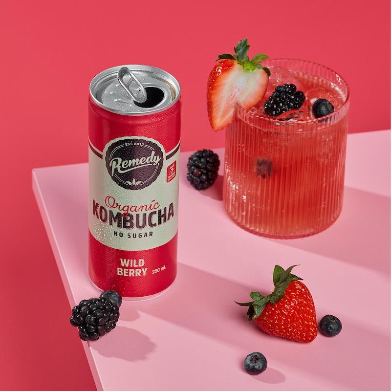 Load image into Gallery viewer, Remedy Kombucha Wild Berry 24 x 250ml Pack
