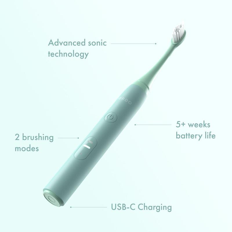 Load image into Gallery viewer, ORDO Sonic Lite Toothbrush &amp; 2x Brush Head Bundle Sage
